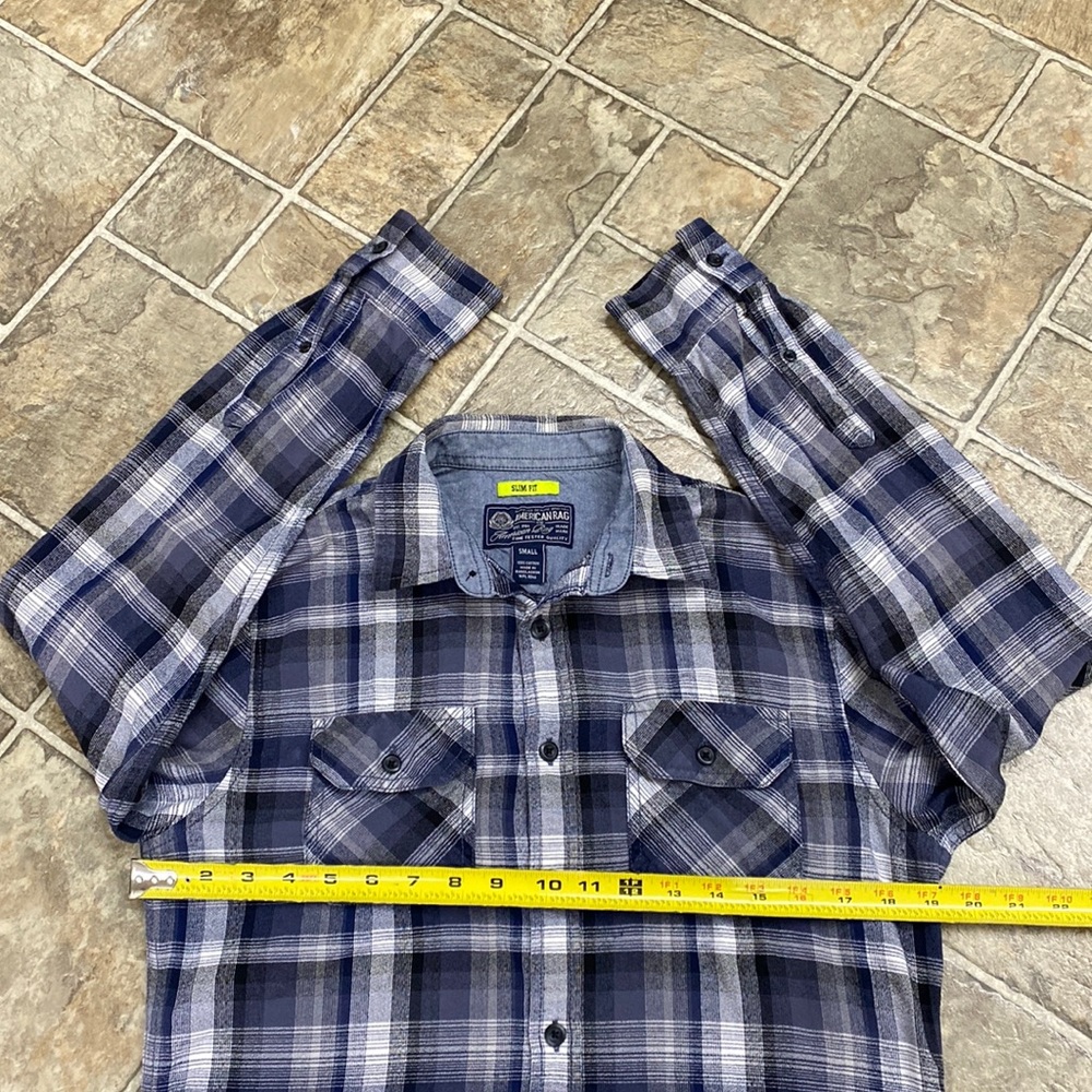 American Rag Plaid Button Down Long Sleeve Shirt - Picture 9 of 10